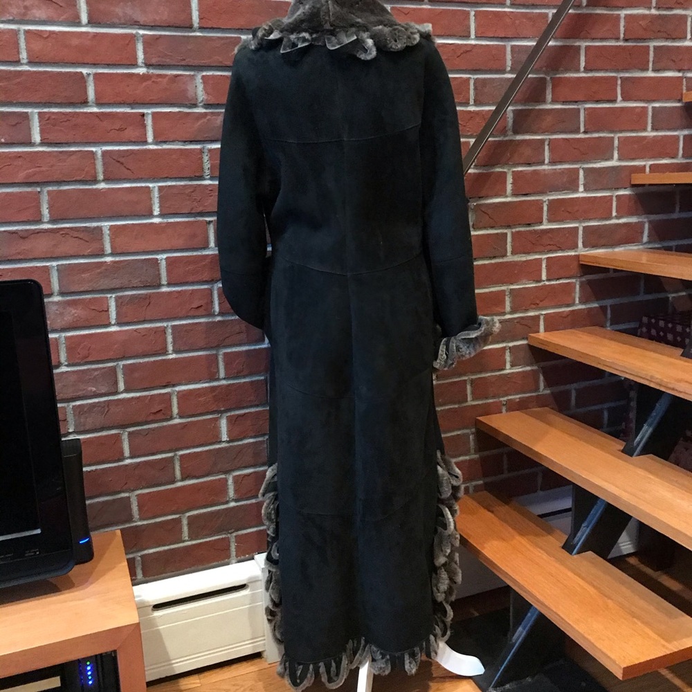❤️SOLD❤️Denimax Shearling Long Coat Loops Details Size L - Picture 4 of 16